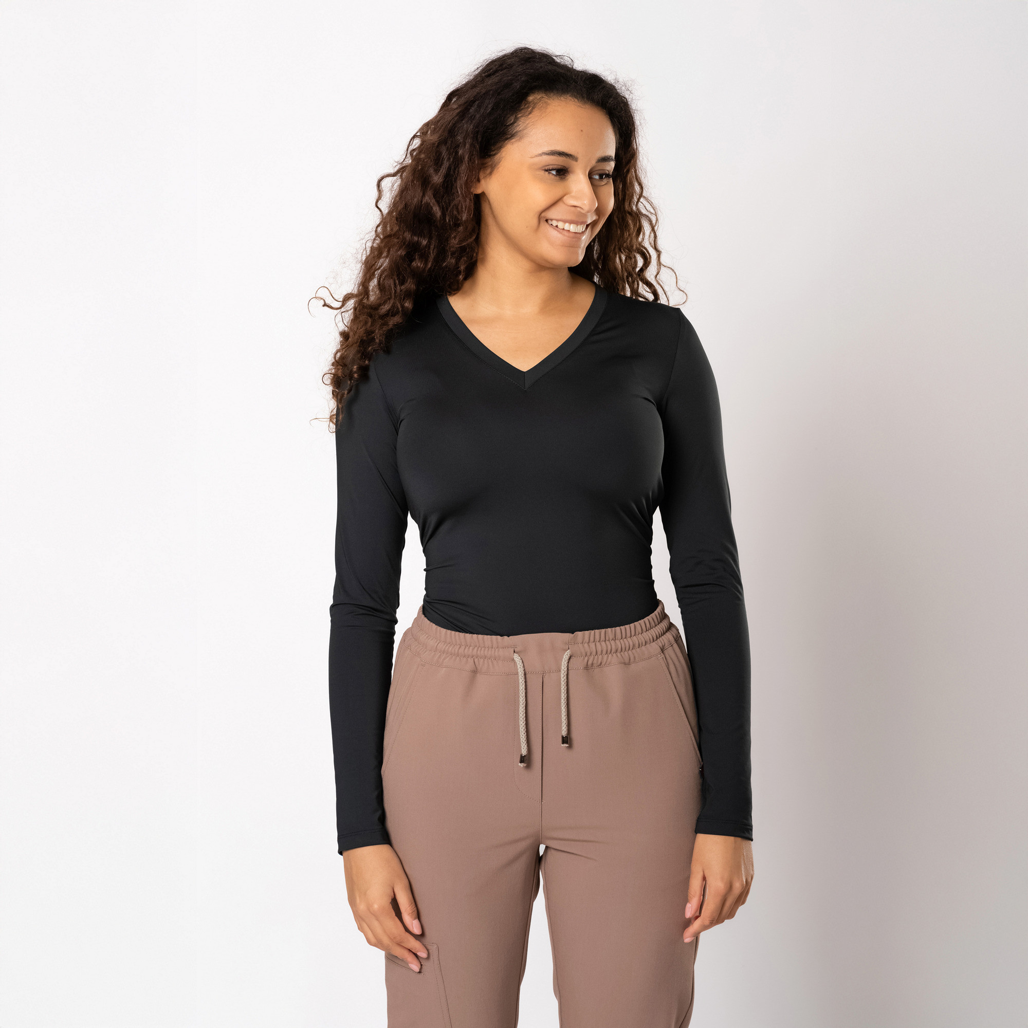 Dr Scrub Longsleeve Damski SkinTight™ V-neck Active Dry, scrubs