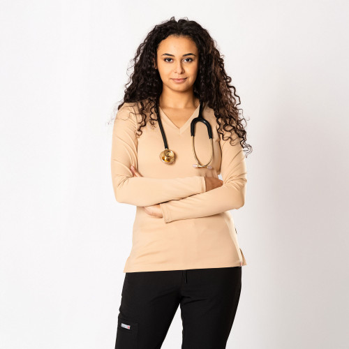 Dr Scrub Longsleeve Damski SkinTight™ V-neck Active Dry, scrubs