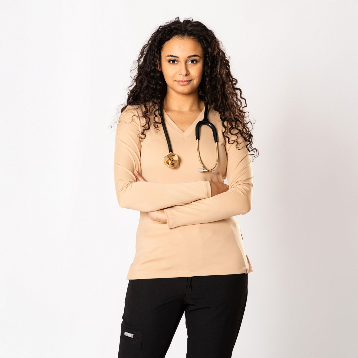 Dr Scrub Longsleeve Damski SkinTight™ V-neck Active Dry, scrubs
