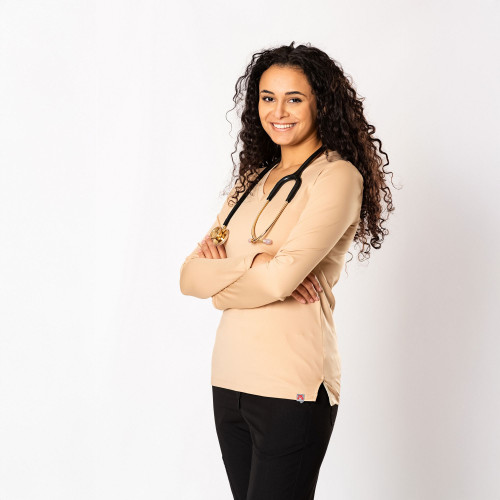 Dr Scrub Longsleeve Damski SkinTight™ V-neck Active Dry, scrubs