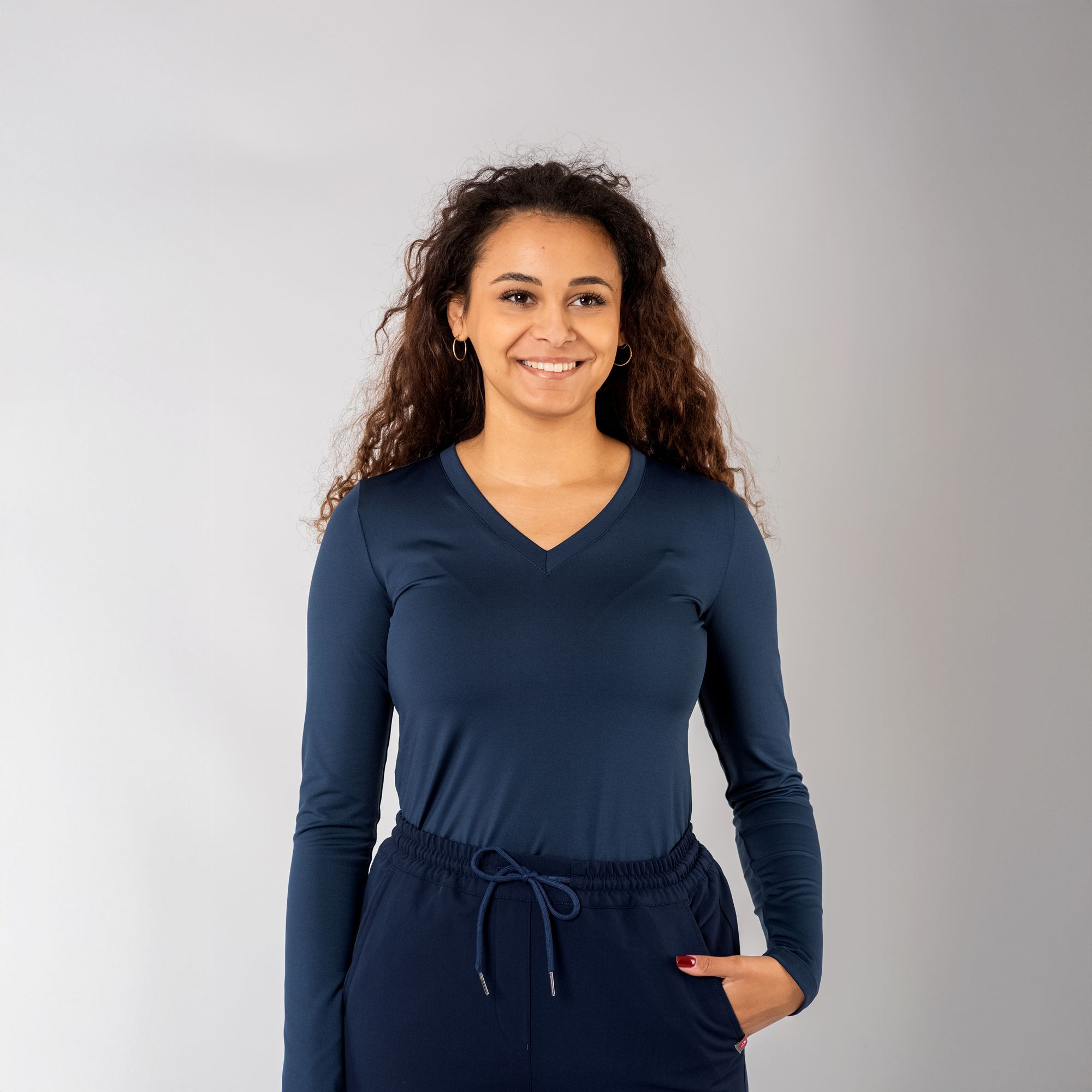 Dr Scrub Longsleeve Damski SkinTight™ V-neck Active Dry, scrubs