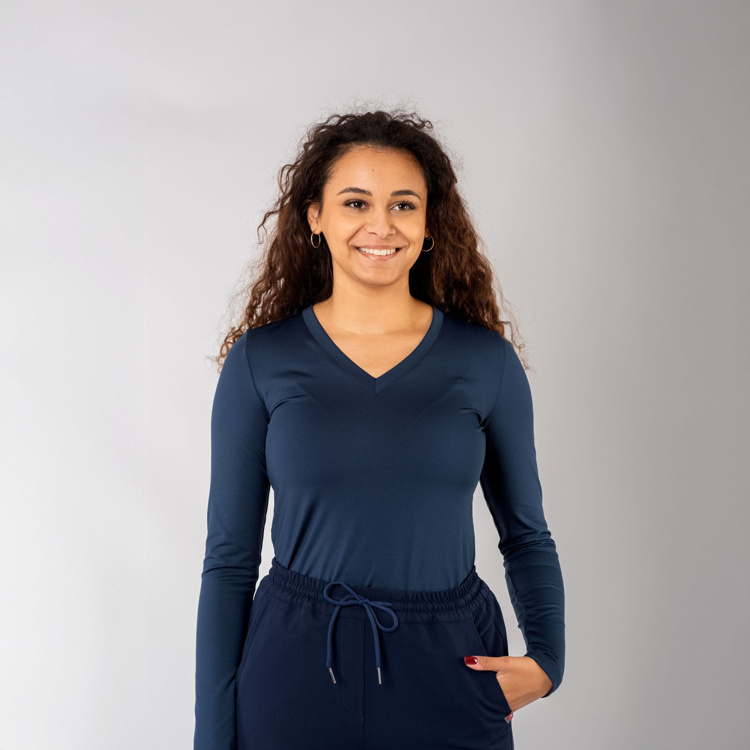 Dr Scrub Longsleeve Damski SkinTight™ V-neck Active Dry, scrubs