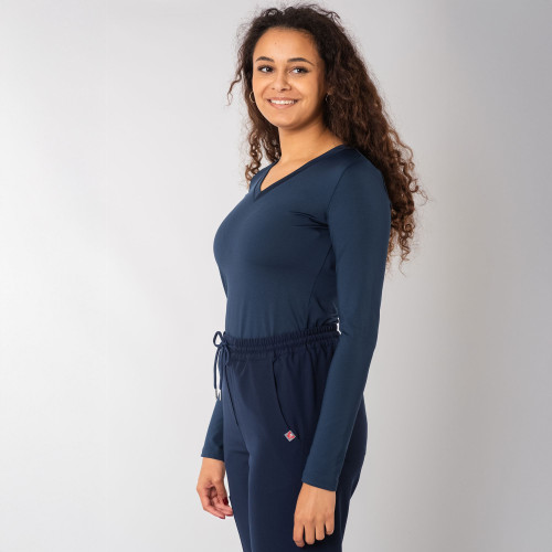 Dr Scrub Longsleeve Damski SkinTight™ V-neck Active Dry, scrubs